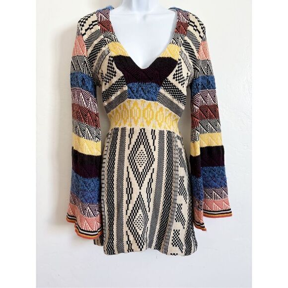 Free People patchwork mini dress size X-small - Picture 8 of 11